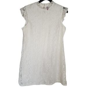 Lace Fully Lined Dress Womens XL (15-17) White/Cream Dress Fairy Cottage Core